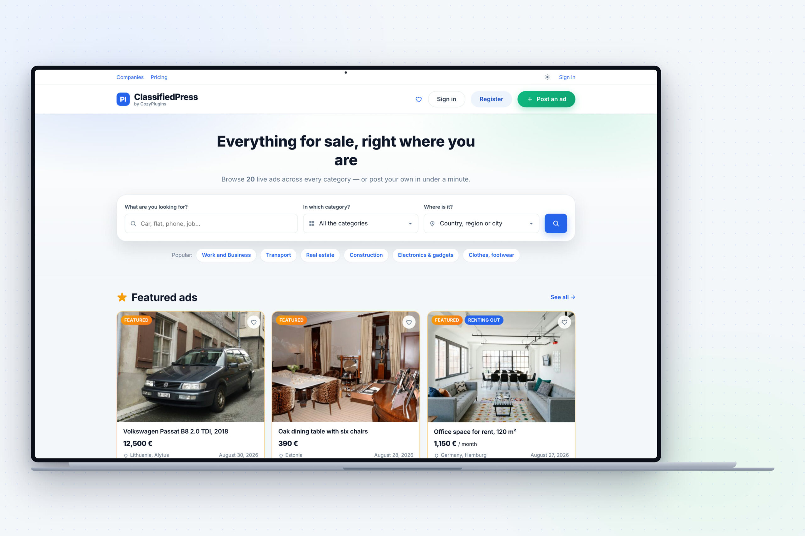 ClassifiedPress: Building a Serious Classifieds Site on Plain WordPress